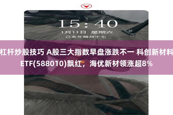 杠杆炒股技巧 A股三大指数早盘涨跌不一 科创新材料ETF(588010)飘红，海优新材领涨超8%