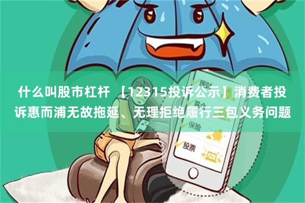 什么叫股市杠杆 【12315投诉公示】消费者投诉惠而浦无故拖延、无理拒绝履行三包义务问题